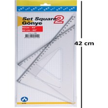 Ark Şeffaf Gönye 42 cm 45 Derece x 42 cm 60 Derece