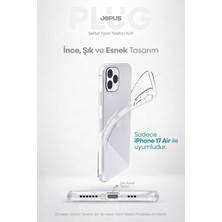 Jopus iPhone 17 Air Şeffaf Silikon Kılıf Kamera Korumalı Darbe Emicili Tıpalı JS-238