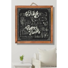 Özbience 70X70 cm Ahşap Yazı Tahtası, Duvar Dekorasyonu, Modern Ev Süsü