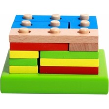 Özbience Renkli Ahşap Tetris Oyunu, Eğlenceli ve Zeka Geliştirici Tasarım