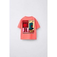 Magu Unisex Çocuk Pamuklu Elma Baskılı T-Shirt