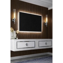 Demonte Decor TV1411DD-TWİND-32 Tv Sehpası Beyaz-Gümüş