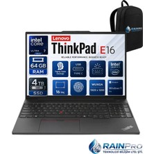 Lenovo Thinkpad E16 Gen6 Intel Core Ultra 7 255H 64 GB Ddr5 4 Tb SSD Intel® 16'' Wuxga IPS Windows 11 Pro Taşınabilir Bilgisayar 21SR006RNP24