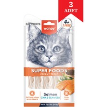 Wanpy Somonlu Chia ve Deniz Yosunlu Krema Ödül Maması 14 gr x 5'li 3 Adet