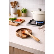Mis Kitchen Akasya Kirli Kaşıklık Doğal Ahşap Kaşık Altlığı Mutfak Tezgah Üstü Kaşıklık