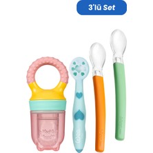 Wee Baby Kız Ek Gıdaya Geçiş Seti 3'lü Set Kolay Temizlenebilir Ergonomik Tasarım