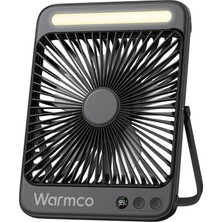 Warmco D4 20000MAH Şarjlı Masaüstü Vantilatör Dijital Göstergeli LED Işıklı Taşınabilir Powerbank Soğutucu Fan Siyah