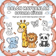 M&H Coloring Balon Hayvanlar - 21X21 cm Boyama Kitabı, Çocuk ve Yetişkinler Için
