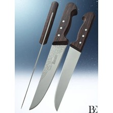 Beknife Bemiral Bıçak No.3 18 cm 10121.18 Wenge Saplı Işlemeli Kasap Bıçağı 40MM x 180MM x 3mm
