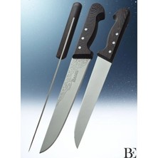 Beknife Bemiral Bıçak No.4 20 cm 10121.20 Wenge Saplı Işlemeli Kasap Bıçağı 40MM x 200MM x 3mm