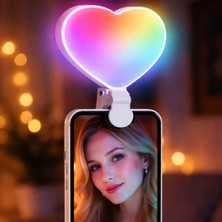 CoverZone Rgb LED Işıklı Klipli Kamera Işığı – Ayarlanabilir Rgb Işık, Soft Işık, 180° Dönme, Şarj Edilebilir, Tip-C Şarj, Selfie & Video Çekimleri Için Uygun, Portatif ve Kompakt | Mj-10