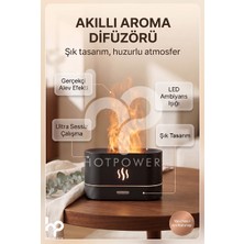 Hot Power Aroma Difüzör Hava Nemlendirici Ultrasonik Soğuk Sis Makinesi LED Aydınlatma Simülasyonu Renkli Alev