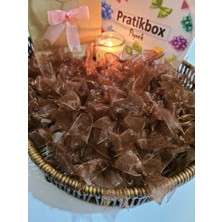 Pratikbox Fiyonk / Tül 2cm'lik /hediyelik /süsleme/çift Renk/kahverengi 25 Adet ve Krem Renk 25 Adet / 50 Adet