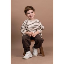 Vauva Çocuk Takım Kız Erkek Bebek Çocuk Uzun Kollu Çizgili Mevsimlik Takım