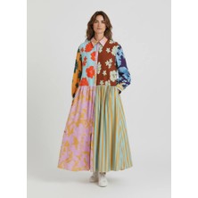 HANIQA Vintage Stil Çiçekli Kadın Elbise