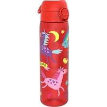 Ion8 Kırmızı Unicorn İnce Suluk 500 ml Hafif ve BPA İçermeyen Çok Renkli Dayanıklı Yapı