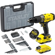 Stanley Fatmax SCD718D2A 18V V20 2.0 Ah Çift Akülü Darbeli Matkap Kiti + 83 Parça Aksesuar