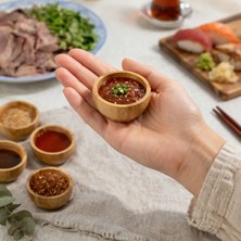 Mis Kitchen 6 Adet Bambu Mini Sosluk & Reçellik Seti - Dekoratif Mutfak Sunum Ürünü