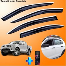 Caraks Mitsubishi L200 Mügen Cam Rüzgarlığı Abs Nikelajlı Cam Rüzgarlığı 2007-2014 4 Lü + Ebrayn 150ML Koku