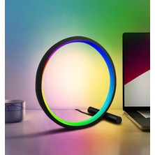 Hpytech Akıllı Rgb Müzik Ritim Gece LAMBASI🌈25CM LED Halka🌈masa Lambası🌈bluetooth Kumandalı App Kontrollü Ortam Işığı