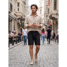 Kaizer Jeans Siyah Kot Şort Yeni Sezon
