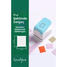 Kenarları Kabartmalı Dikdörtgen Pul Şeklinde Delgeç Bullet Journal Scrapbooking Malzemesi Kağıt Kesici