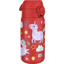Ion8 - Paslanmaz Çelik Çocuk Suluk - Kırmızı Unicorn - 400 ml - Sızdırmaz