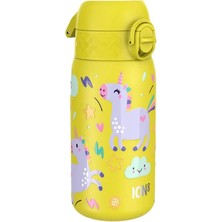 Ion8 - Paslanmaz Çelik Çocuk Suluk - Sarı Unicorn - 400 ml - Sızdırmaz