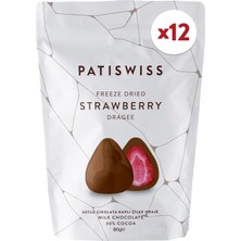 Patiswiss Beyaz Çikolatalı Çilek Draje 80G x 12 Adet