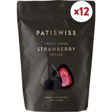 Patiswiss Bitter Çikolatalı Çilek Draje 80G x 12 Adet