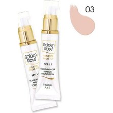 Golden Rose No: 3 Mineral Fondöten SPF15 Yağsız Formül ile Pürüzsüz ve Doğal Görünüm