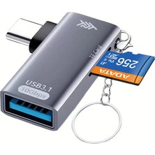 TPT 2’si 1 Arada Tf Kart + USB Kart Okuyucu | USB 3.1 10GBPS Type-C / Lightening Dönüştürücü