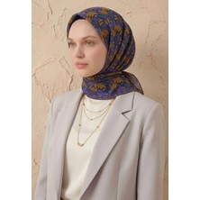 Silk Home Soft Eşarp Floral Line Koyu Lacivert 90X90