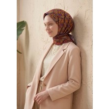 Silk Home Soft Eşarp Floral Line Patlıcan Moru 90X90