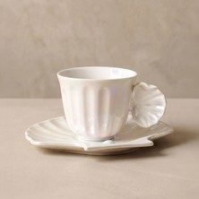 Karaca Lüsterli Istiridye Tabaklı Kahve Fincanı 90 ml