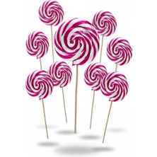 Honey Candy Balcı Şekerleme Büyük Boy Sosyete Şeker 50 Adet Pembe 28 gr Lolipop Çocuk Doğum Günü