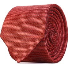 Morven Erkek Kırmızı Jakarlı Kravat %100 Polyester Şık Tasarım ve Standart Kullanım
