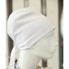 Practika Bağlamalı Tesettür Bone Beyaz - 4 Mevsim Kullanım Için Bandana Modeli