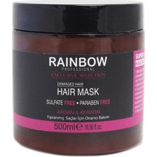 Rainbow Argan & Keratin Doğal Yıpranmış Saçlar İçin Onarıcı Saç Bakım Maskesi 500 ml