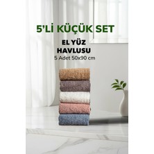 Cotto Home 5 li Çizgili Renkli Havlu Takımı Yumuşak Pamuk El Yüz Havlusu 50x90 cm