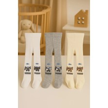Pico Baby 3'lü Unisex Bebek & Çocuk Pamuklu Külotlu Çorap Renkli Uçak Desenli