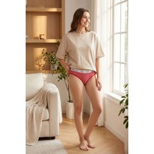 Hepsine Rakip 6 Lı Kadın Çizgili Karışık Renk Pamuklu Bikini Külot With Love