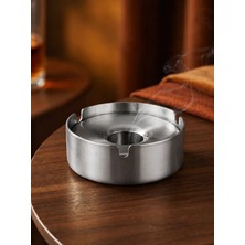 Palu Paslanmaz Çelik Kapaklı Küllük Ø8 cm – Rüzgar Korumalı, Modern Tasarım, Dayanıklı Metal Küllük