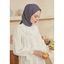 Fresh Scarfs Mavi / Gri İnce Pamuk Vual Şal