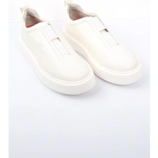 İGS Krem Slip-On Erkek Ayakkabı Bağcıksız Kalın Taban Günlük Model