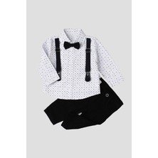 Chicsy Baby Erkek Bebek Askılı Papyonlu Takım Gömlek Pantolon 3’lü Set