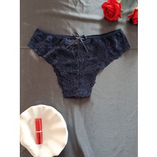 Zena Underwear Dina Gül Dantel Desenli Önü Fiyonklu Kadın Iç Çamaşırı Külot