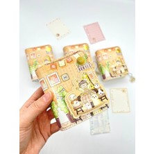 Kağıt Gemi Dükkan Sevimli Hayvanlar ve Kafe Temalı Charmlı Mini Planlayıcı Spiralli Defter/80 Yaprak/mıknatıslı Ajanda