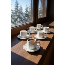 Acar Millie 6 Kişilik Porselen Kahve Fincanı Takımı - 90 ml