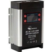 Uretech Dc-Dc Akü Şarj Cihazı 12V 40 A Amper Güneş Paneli ve Alternatörden Yaşam Aküsü Şarjı